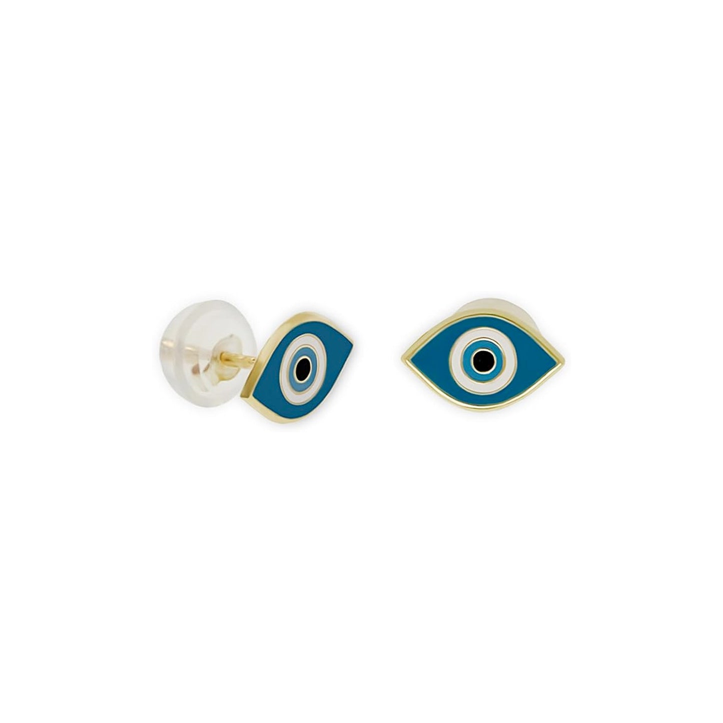 Gold evil eye earring