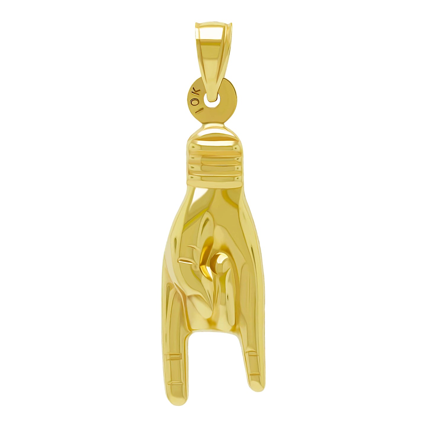 10 karat gold good luck hand sign pendant charm