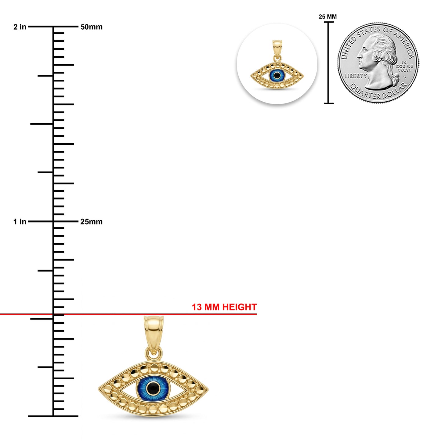 Gold Evil Eye Charm