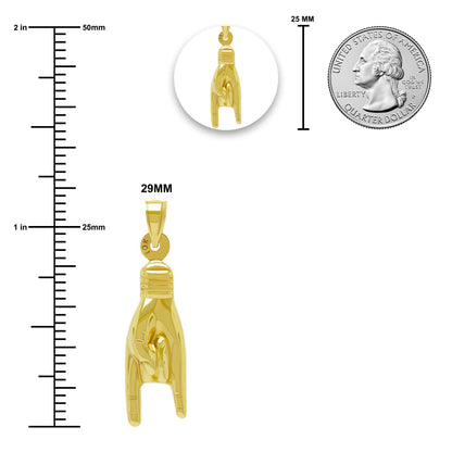 Gold Good Luck Hand Sign Charm