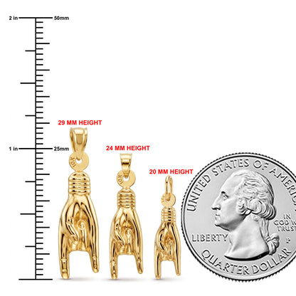Gold Good Luck Hand Sign Charm