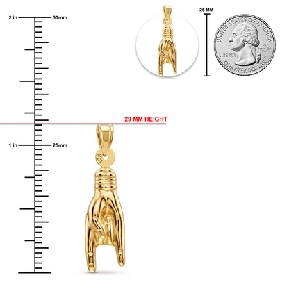 Gold Good Luck Hand Sign Charm