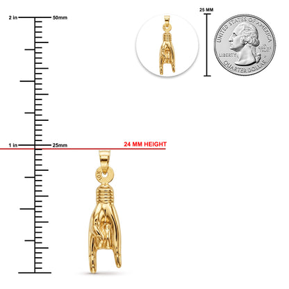 Gold Good Luck Hand Sign Charm