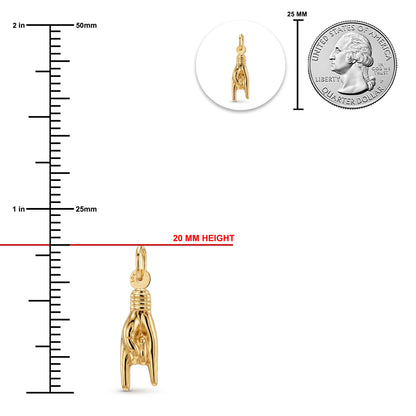 Gold Good Luck Hand Sign Charm