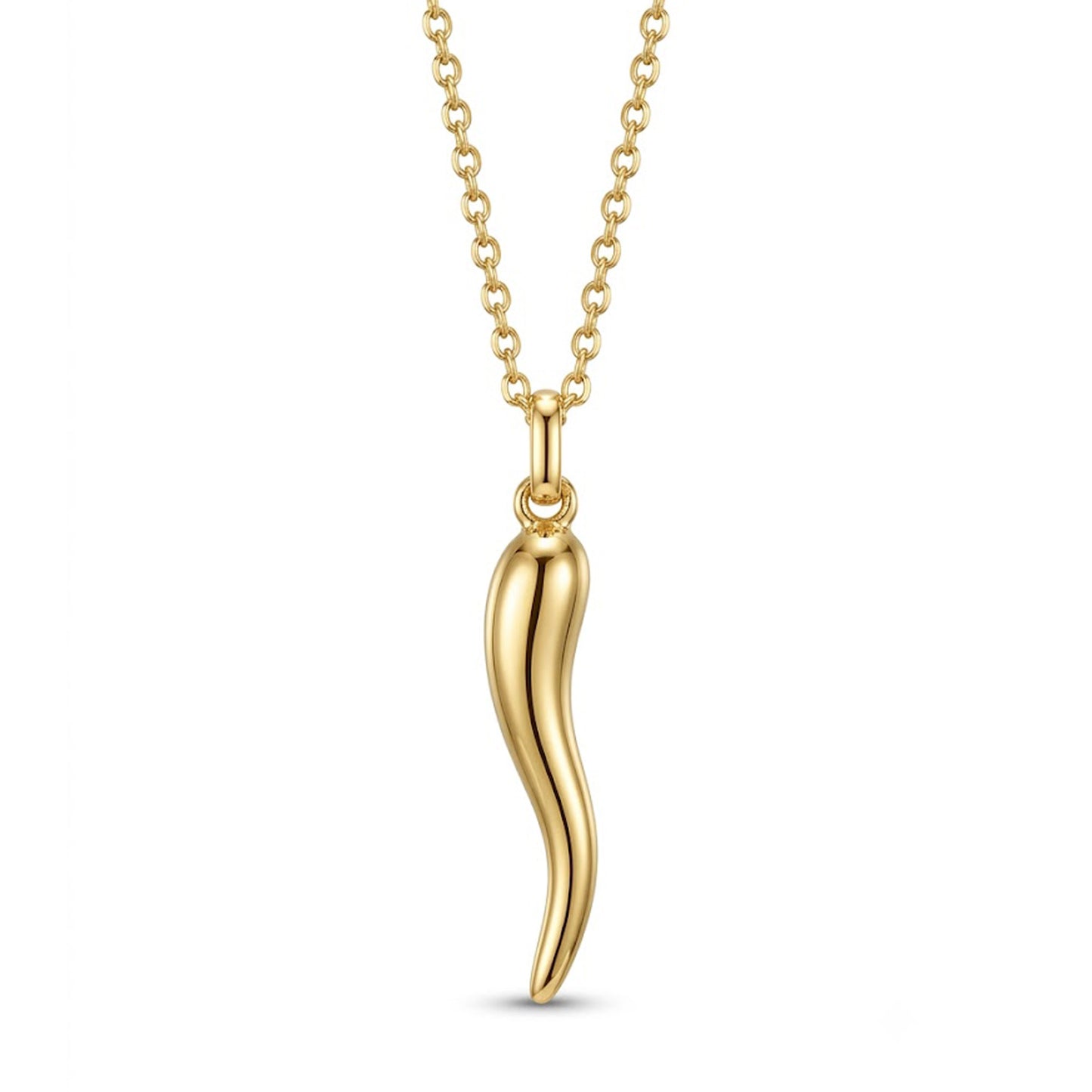 Gold Italian Horn Necklace