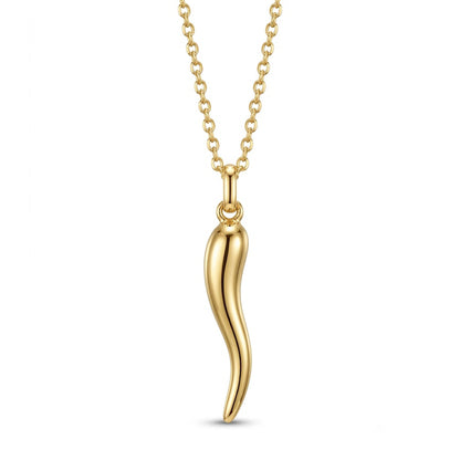Gold Italian Horn Necklace