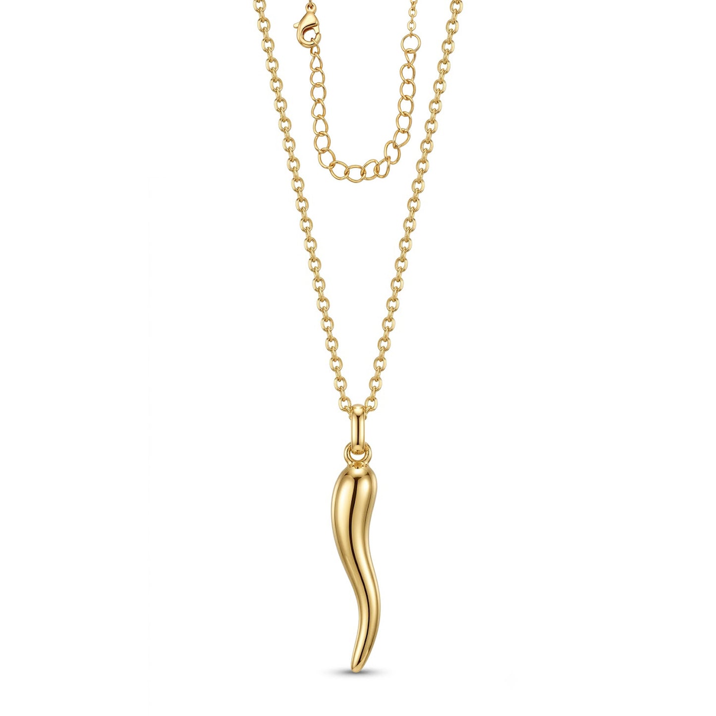 Gold Italian Horn Necklace