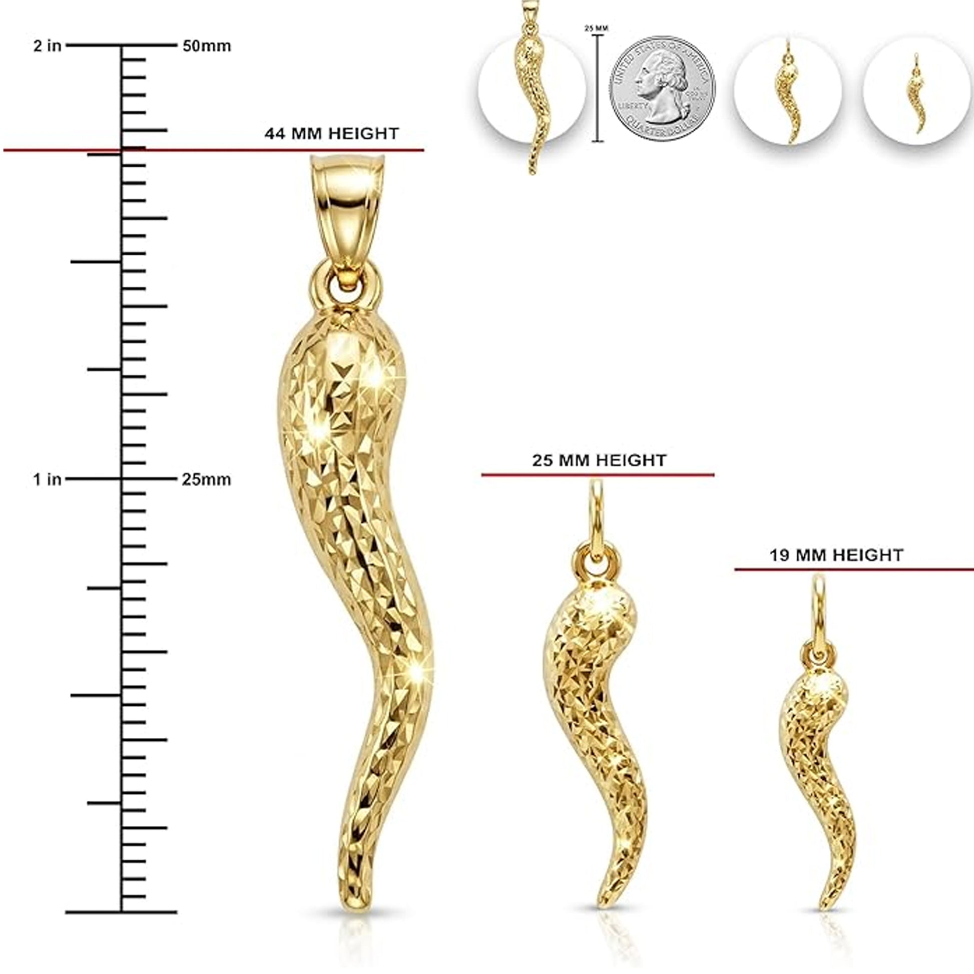 Gold Italian Horn Size Chart