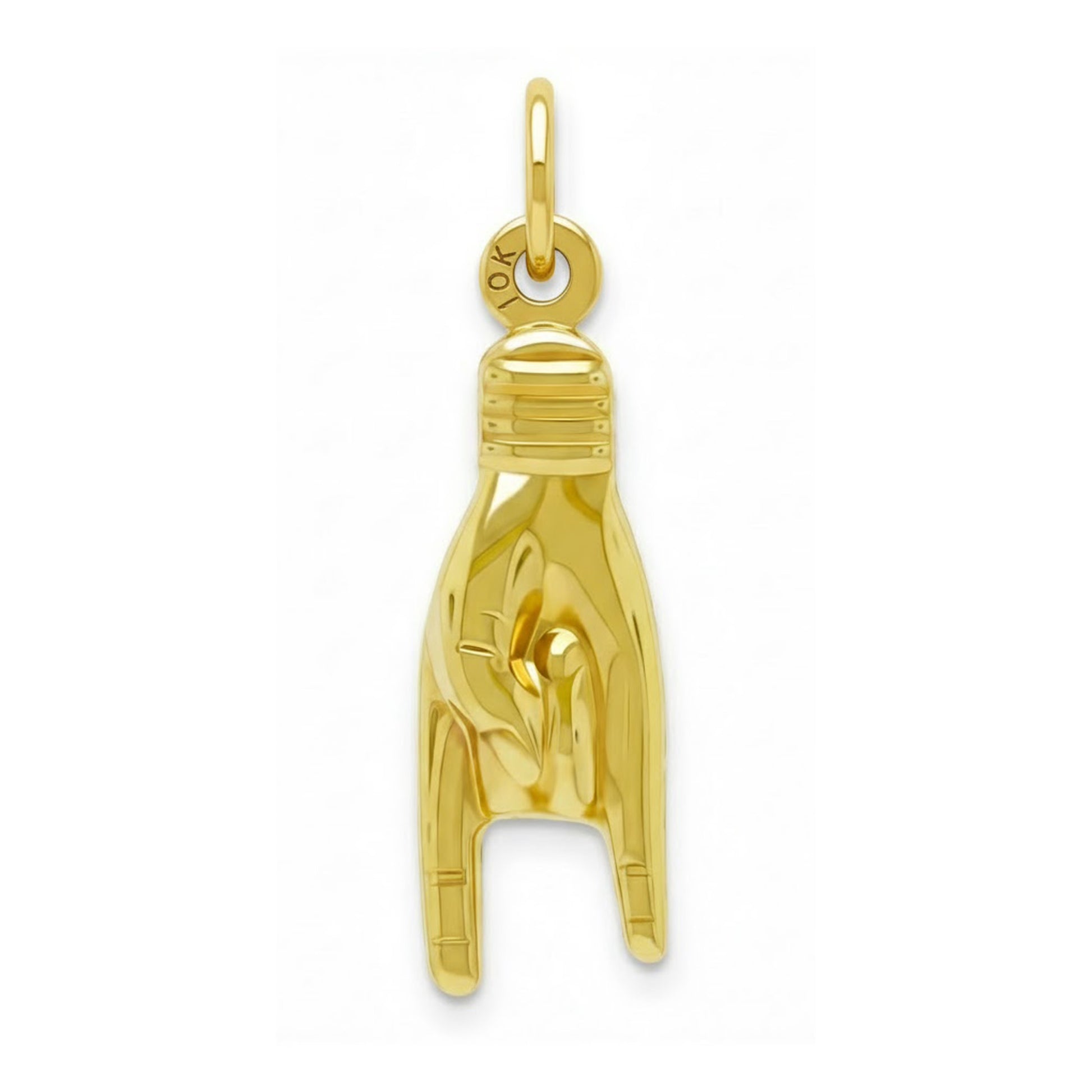10k gold Mano Cornuto hand pendant Italian good luck protection charm
