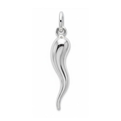 925 sterling silver italian horn pendant charm 