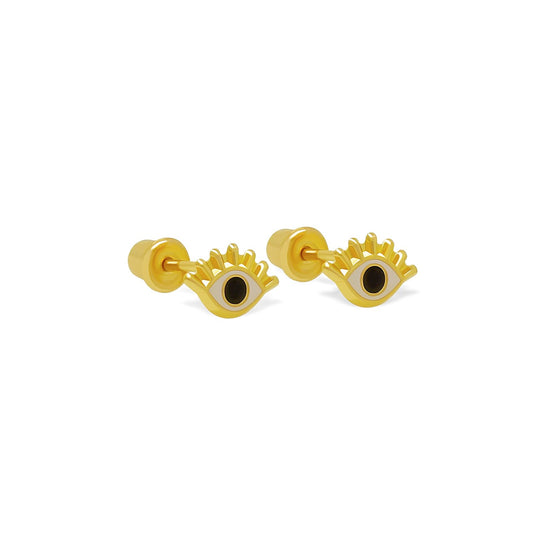 Gold Evil Eye Stud Earring