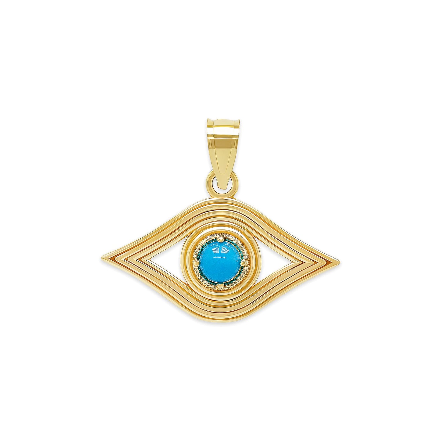 Gold Evil Eye Charm with Turquoise Stone