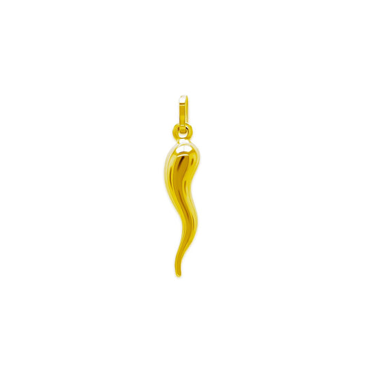 Italian Horn Charm Pendant -  Gold Plated 925 Sterling Silver - Dangle Charm - Cornicello Pendant - Good Luck (Copy)