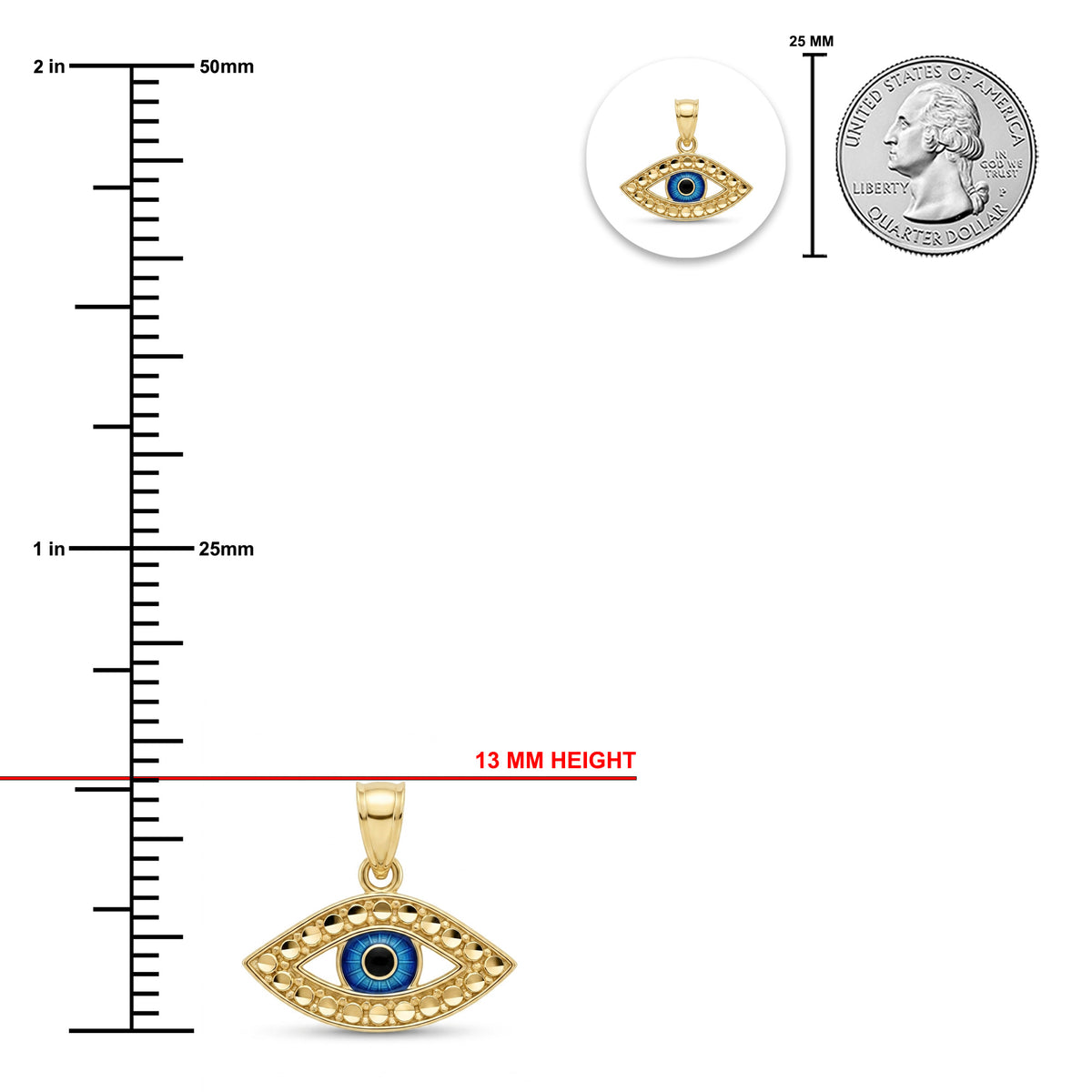 Gold Evil Eye Charm